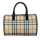 Burberry Leather Trim House Check Small Speedy Handbag