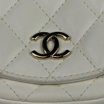Chanel White Quilted Leather Side-Packs Dual Shoulder Bag 2019