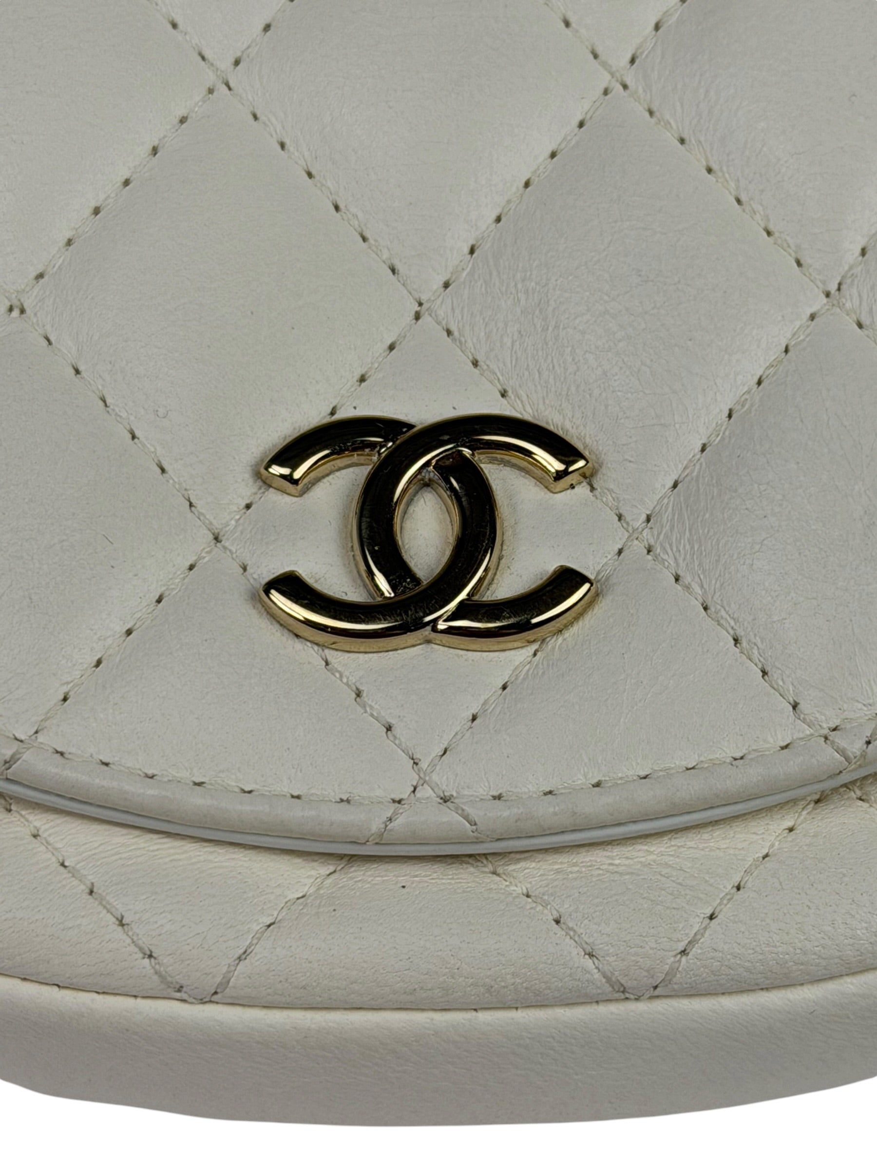 Chanel White Quilted Leather Side-Packs Dual Shoulder Bag 2019