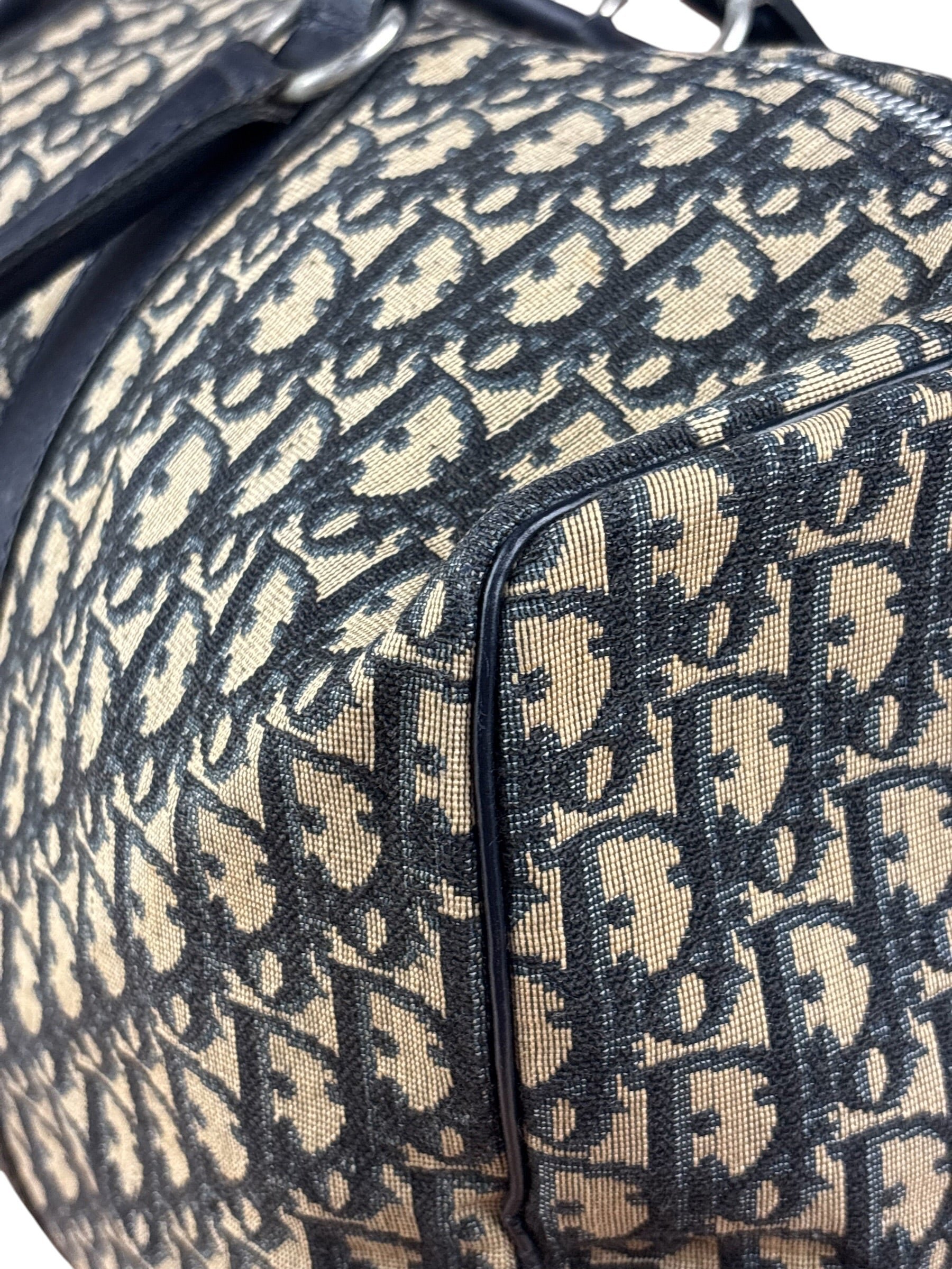 Christian Dior Vintage Navy Blue Trotter Boston Handbag