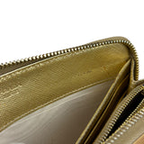 Prada Metallic Gold Saffiano Leather Zip-Around Wallet