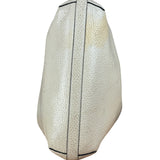 Brunello Cucinelli Ivory Grained Leather Tote Bag