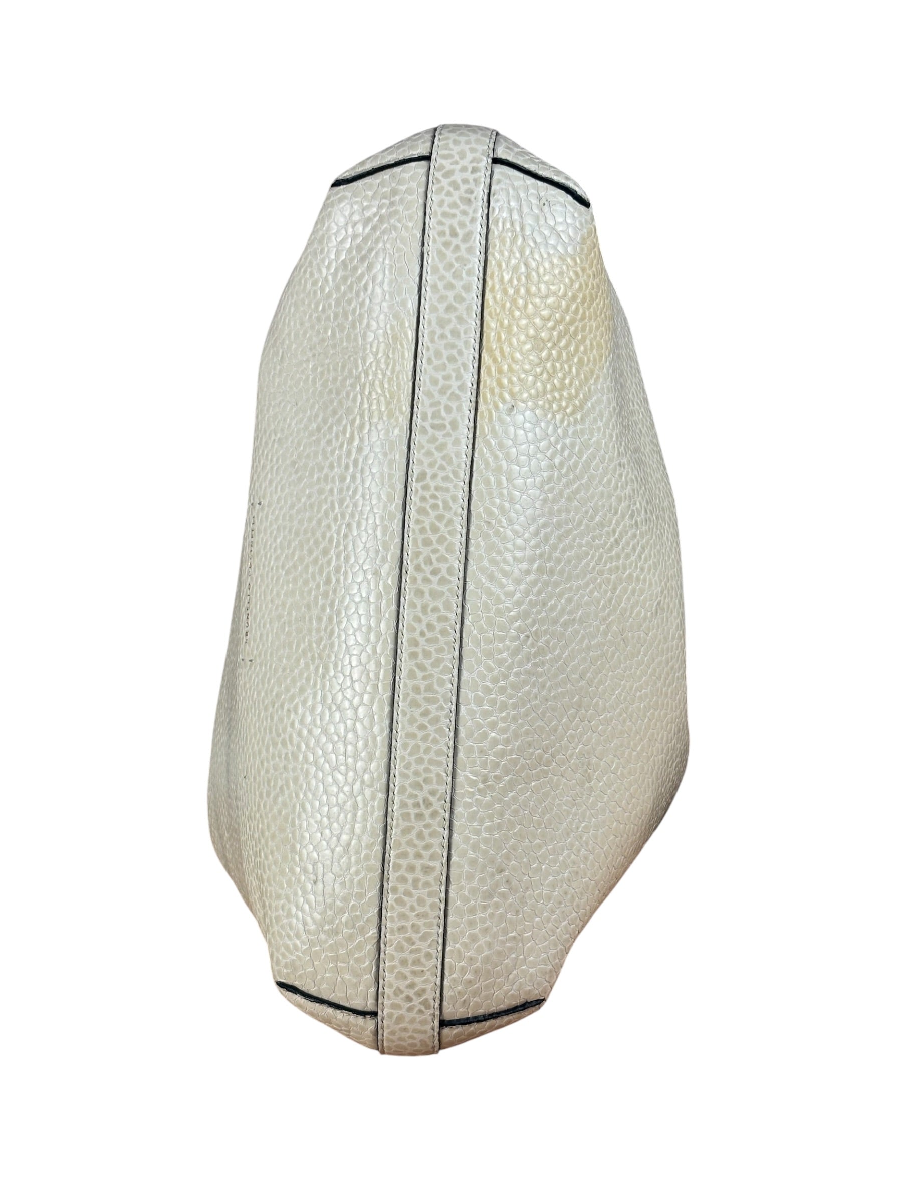 Brunello Cucinelli Ivory Grained Leather Tote Bag