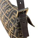 Fendi Brown Leather Trim Baguette