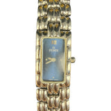 Fendi Blue Rectangular Dial Stainless Steel Band