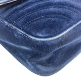 Gucci GG Blue Velvet Marmont Chain Shoulder Bag