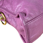 Balenciaga Purple Leather Velo Moto Two-Way Bag