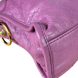 Balenciaga Purple Leather Velo Moto Two-Way Bag