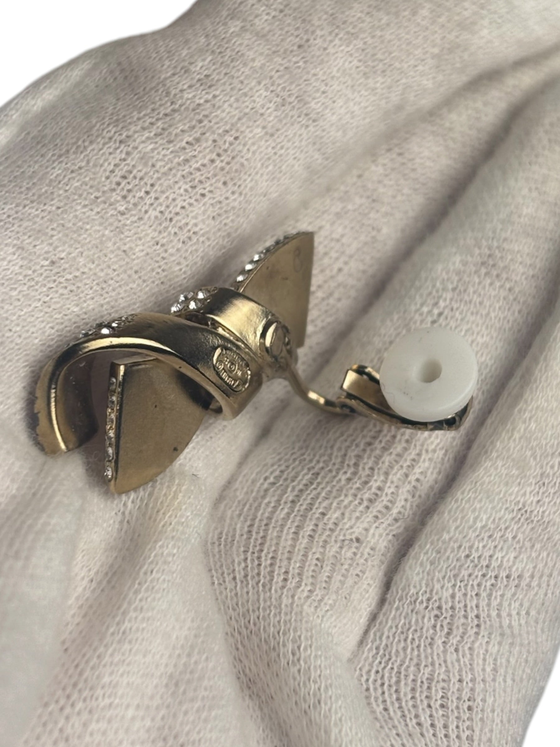 Chanel Gold Bow Clip-On Earrings