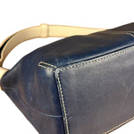 Coach Leather Shoulder Bag Navy/White