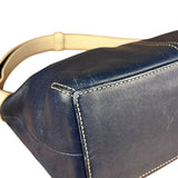Coach Leather Shoulder Bag Navy/White