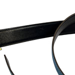 Hermes Blue/Black Leather Reversible H Belt