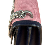 Gucci Pink Leather Trim Dionysus Corduroy Shoulder Bag