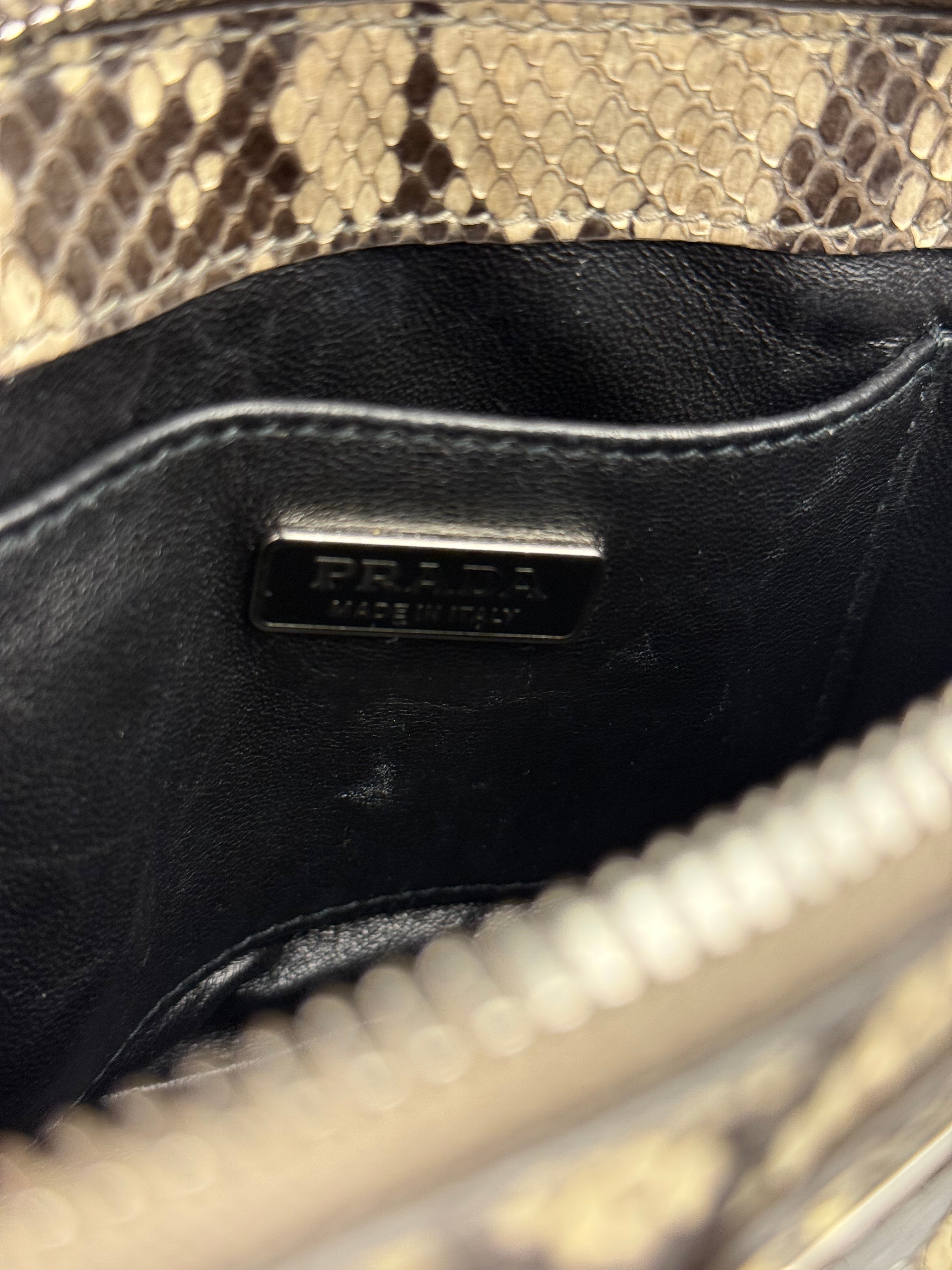 Prada Beige Python Mini Dome Two-Way Bag