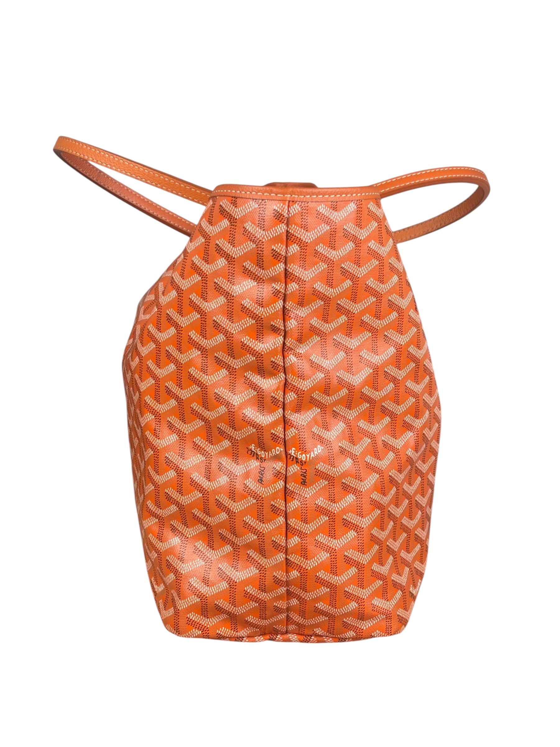 Goyard Saint Louis Orange Leather Tote Bag