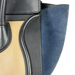 Celine Calfskin Leather/Suede Tri-Color Luggage Tote Bag