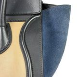 Celine Calfskin Leather/Suede Tri-Color Luggage Tote Bag