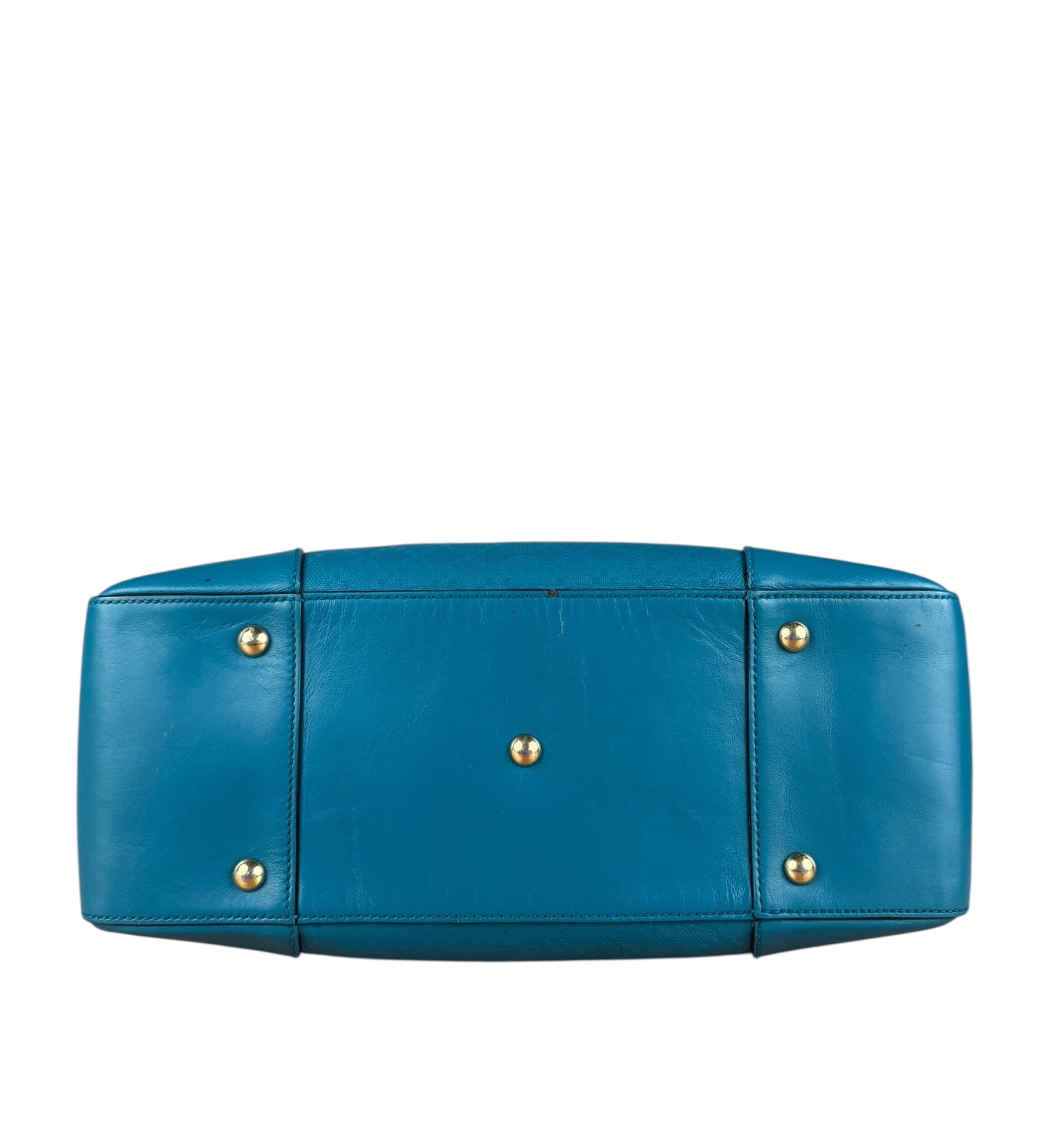 Gucci Diamante Bright Blue Leather Top Handle Bag