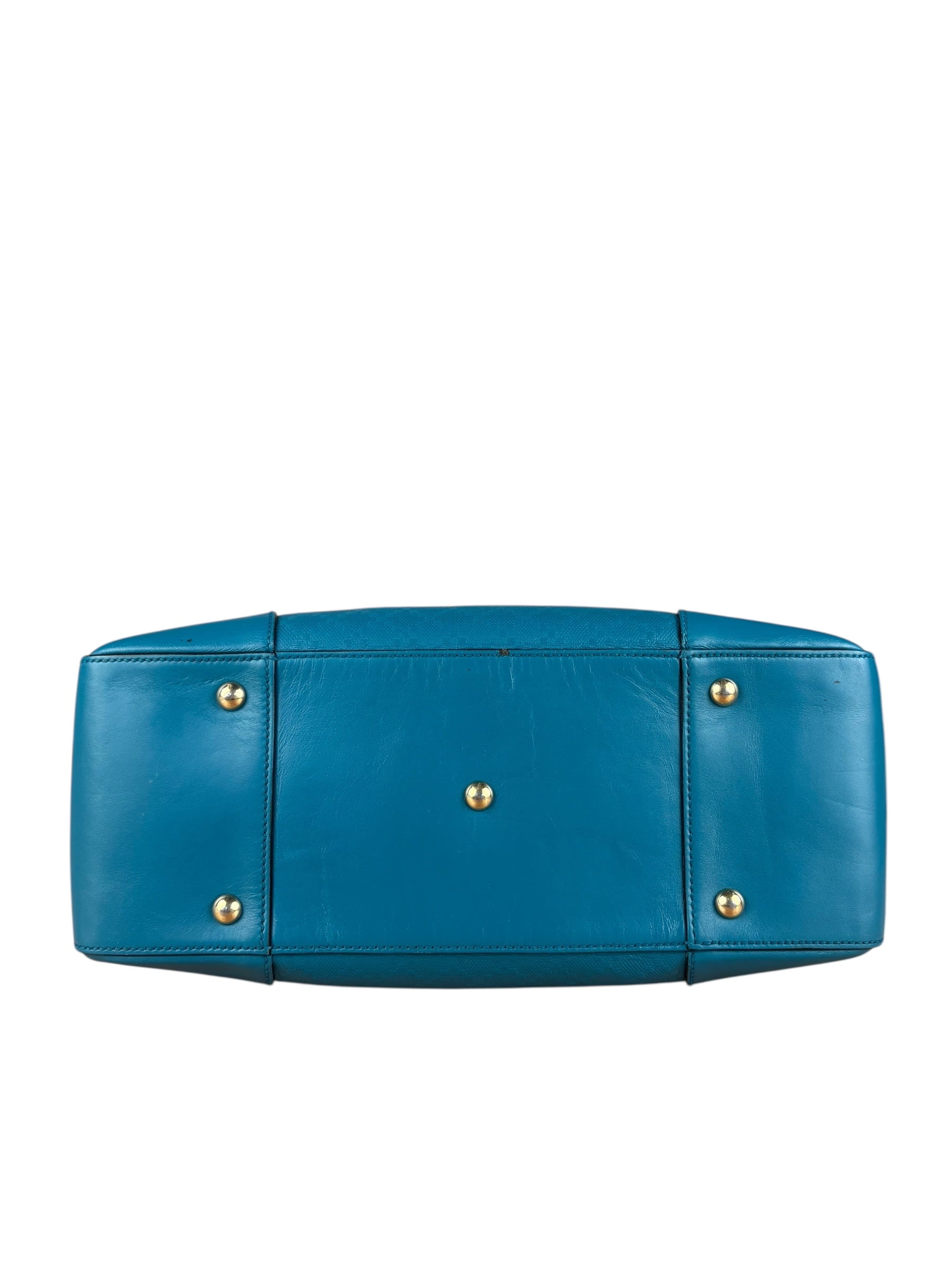 Gucci Diamante Bright Blue Leather Top Handle Bag