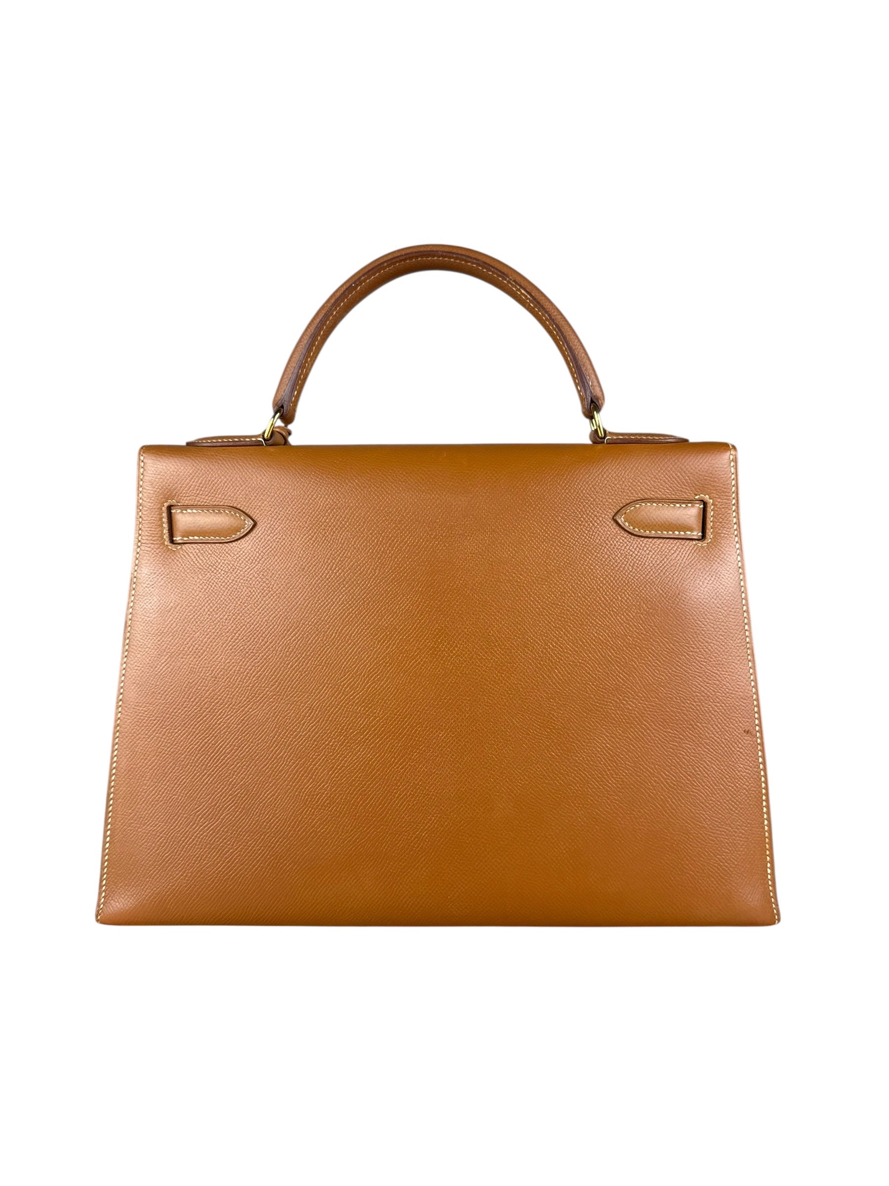 Hermes Kelly 32 Sellier Epsom Gold Handbag 1995