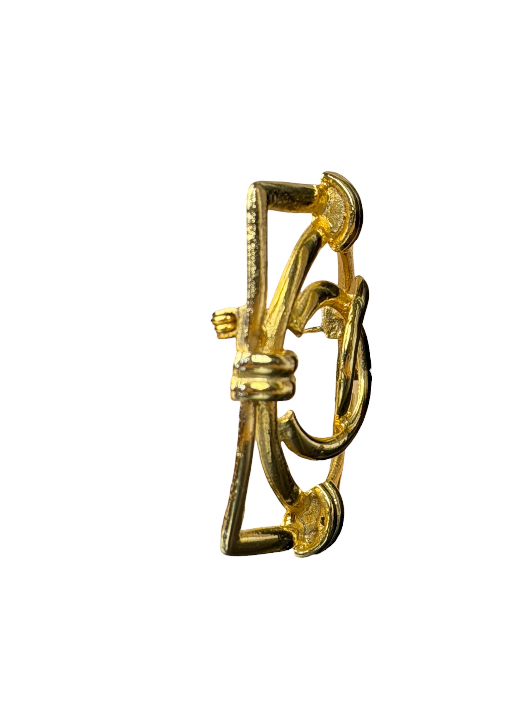 Chanel Vintage Gold-Plated Square CC Logo Brooch