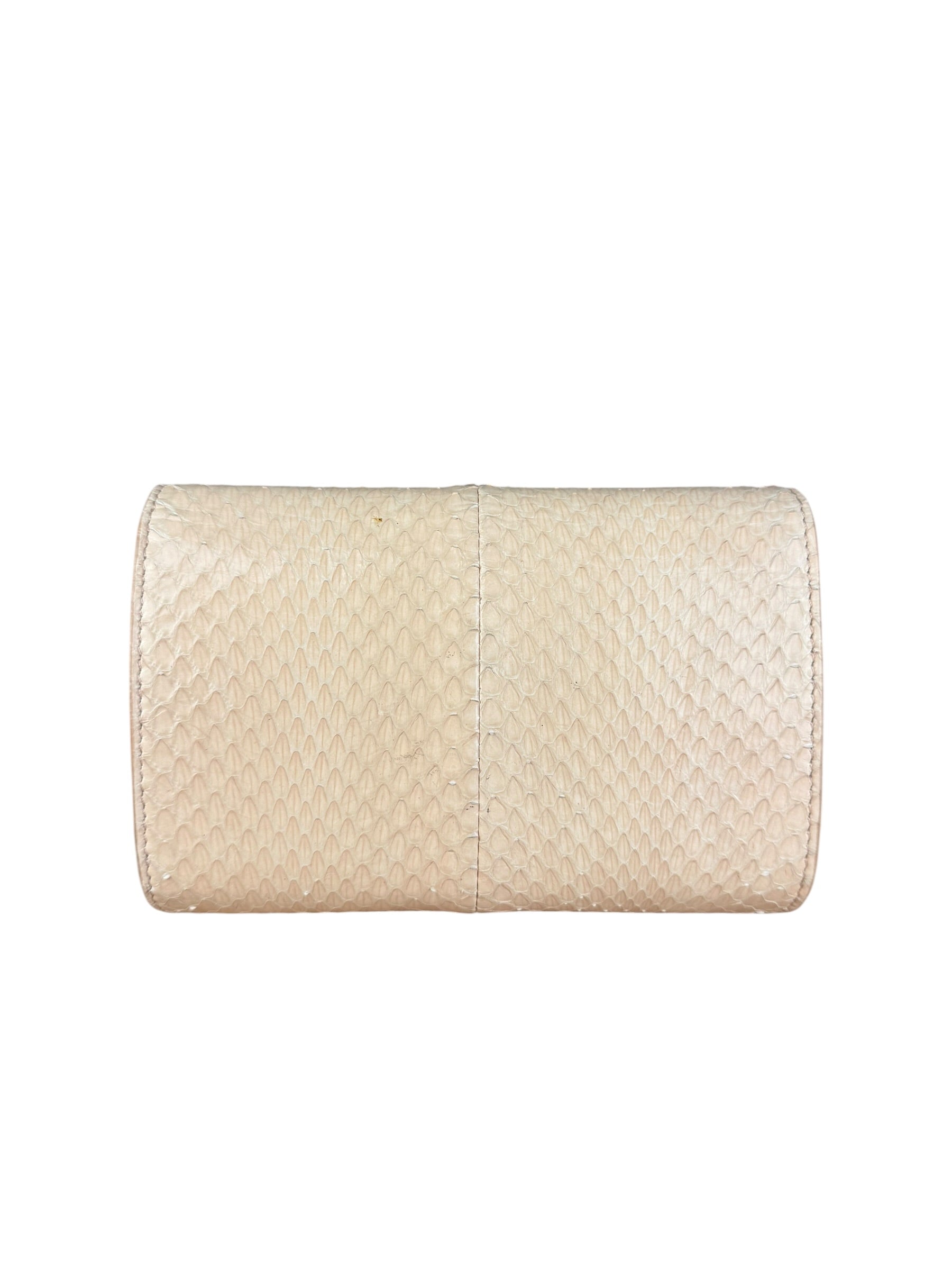 Fendi Pink Python Flower Studded Mini Chain Shoulder Bag
