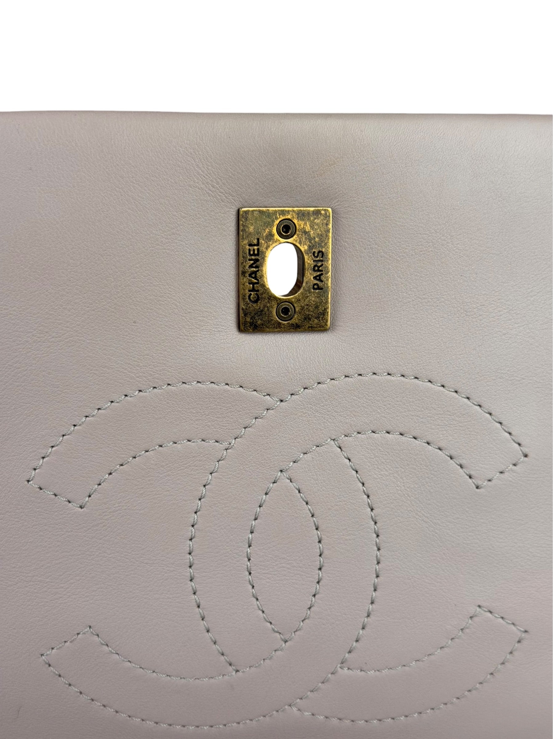Chanel Light Lilac Calfskin Leather Quilted Flap Chain Bag