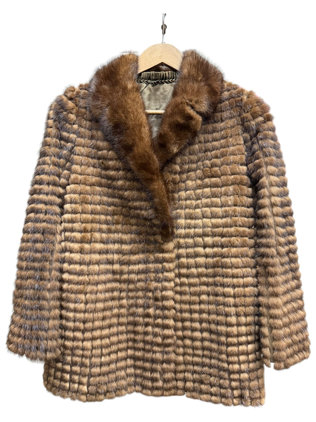 Vintage Brown Chocolate Bar Mink Fur Coat
