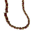 Chanel Vintage Beige/Red Leather Trim Drawstring Bucket Bag 1989