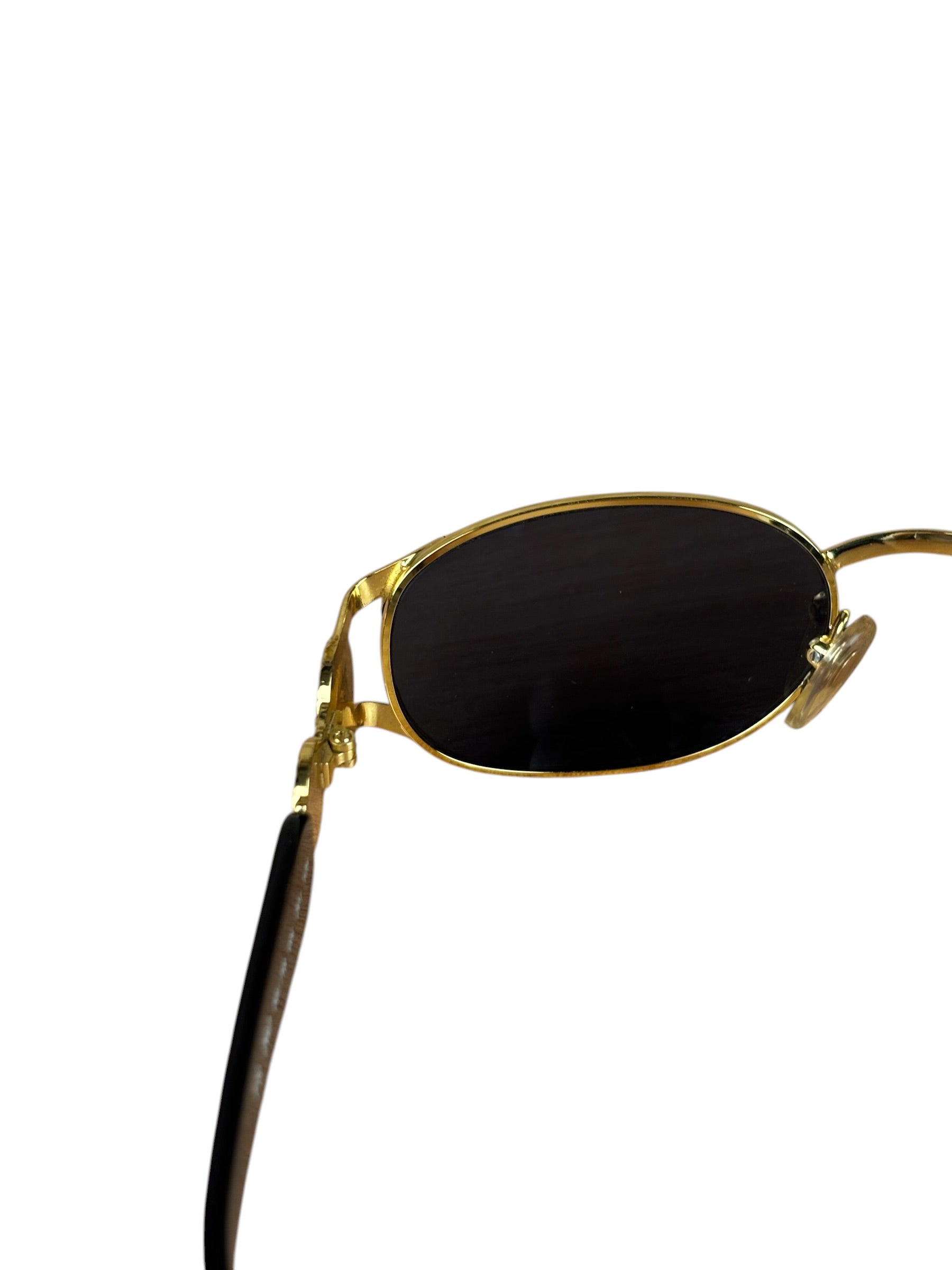 Fendi Gold/Blue Oval Metal Framed Sunglasses
