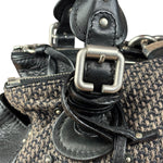 Chloe Black Tweed Leather Paddington Shoulder Bag