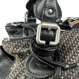 Chloe Black Tweed Leather Paddington Shoulder Bag
