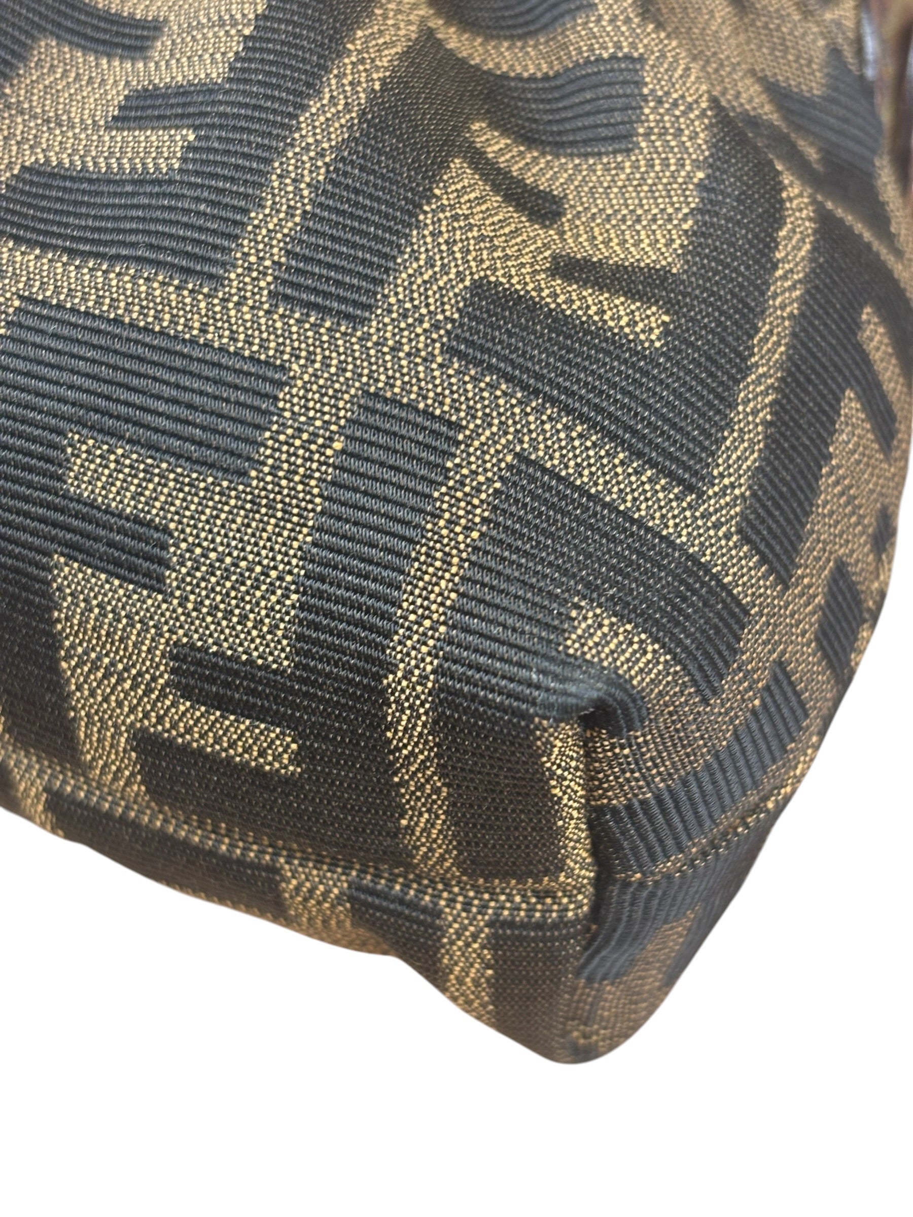Fendi Zucca Brown Monogram Canvas FF Chef Shoulder Bag