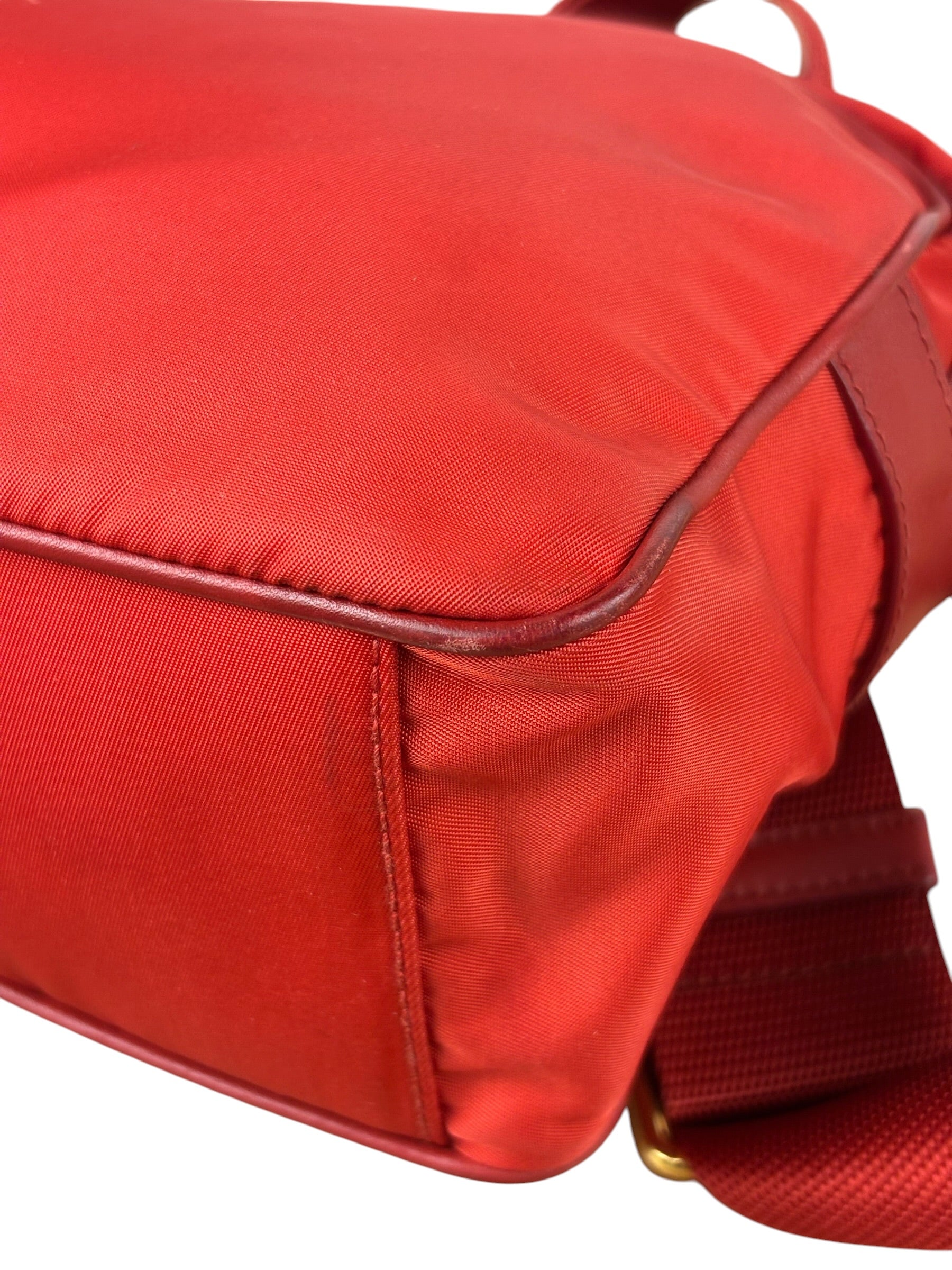 Prada Red Nylon Camera Crossbody Bag