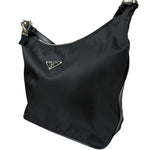 Prada Black Leather Trim/Tessuto Nylon  Shoulder Bag