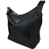Prada Black Leather Trim/Tessuto Nylon  Shoulder Bag