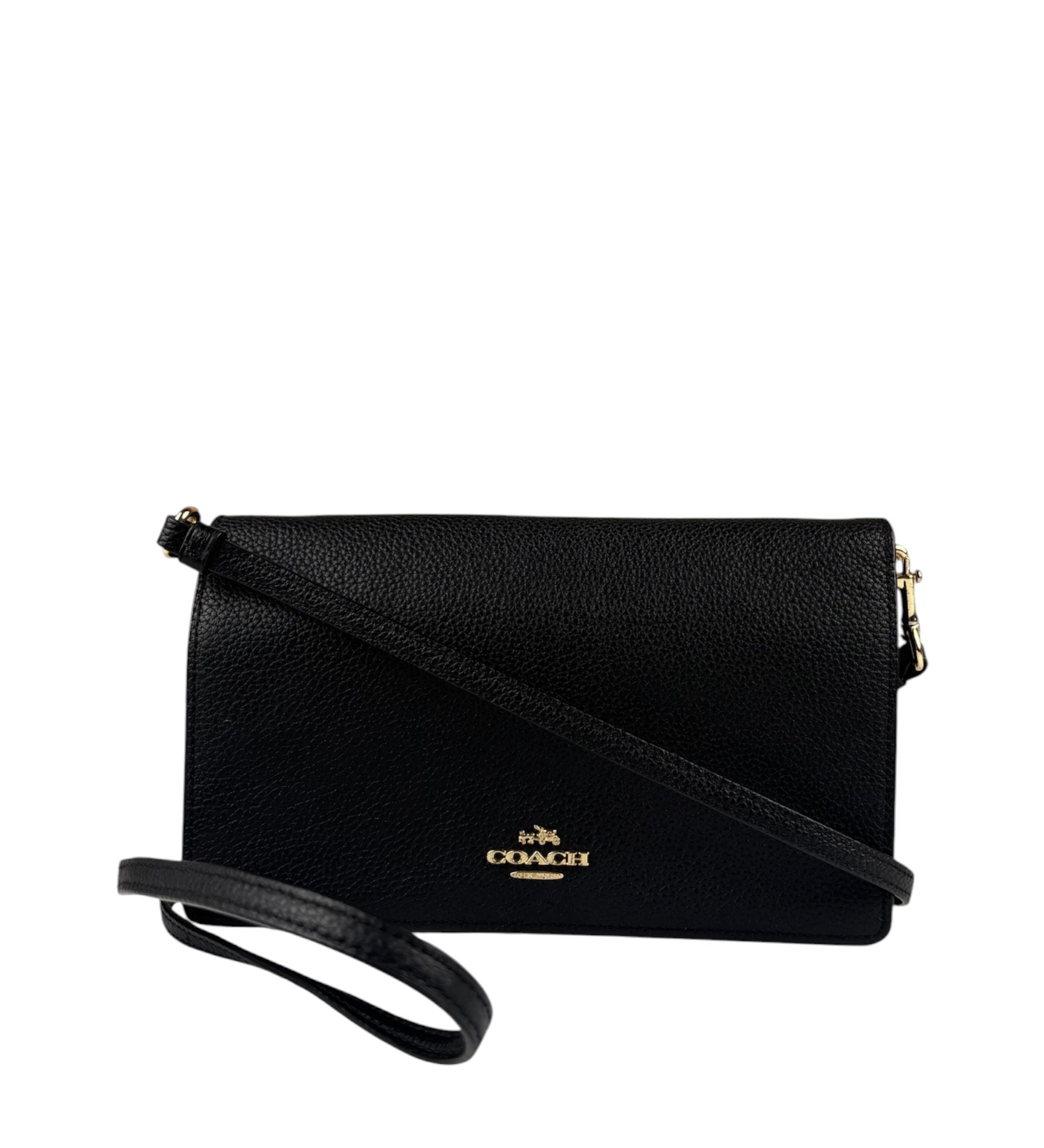 Coach Black Leather Wallet Crossbody Bag