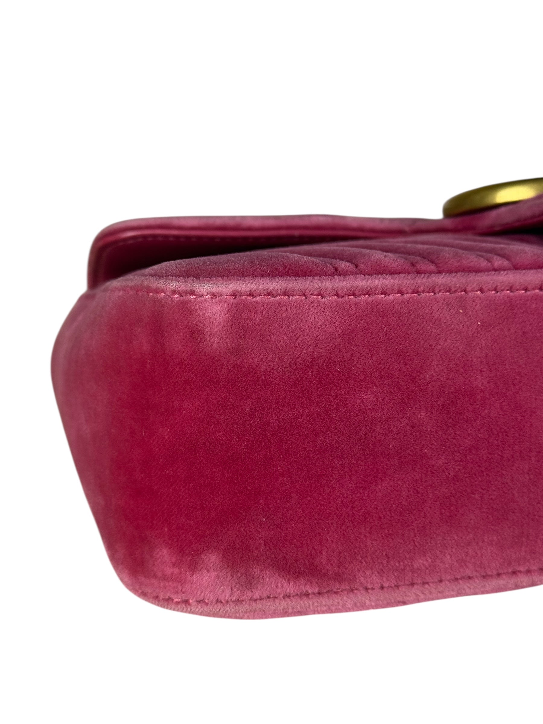 Gucci GG Marmont Pink Velour Chain Bag