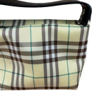 Burberry Multicolor Leather Trim House Check Top-Handle Pouch