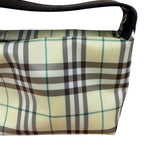 Burberry Multicolor Leather Trim House Check Top-Handle Pouch