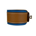 Hermes Blue/Brown Leather Turnlock Bracelet