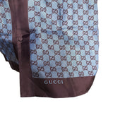 Gucci Brown/Blue Canvas GG Printed Silk Twill Short Sleeve Shirt