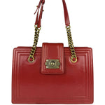 Chanel Red Leather Large Jetsetter Boy 2Way Handbag 2011