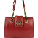 Chanel Red Leather Large Jetsetter Boy 2Way Handbag 2011