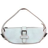 Loewe White Pebbled Leather Pink Trim Mini Boat Pochette