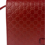 Gucci Red Micro GG Leather Crossbody Wallet