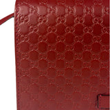 Gucci Red Micro GG Leather Crossbody Wallet