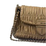Prada Beige Nappa Leather Gaufre Chain Shoulder Bag
