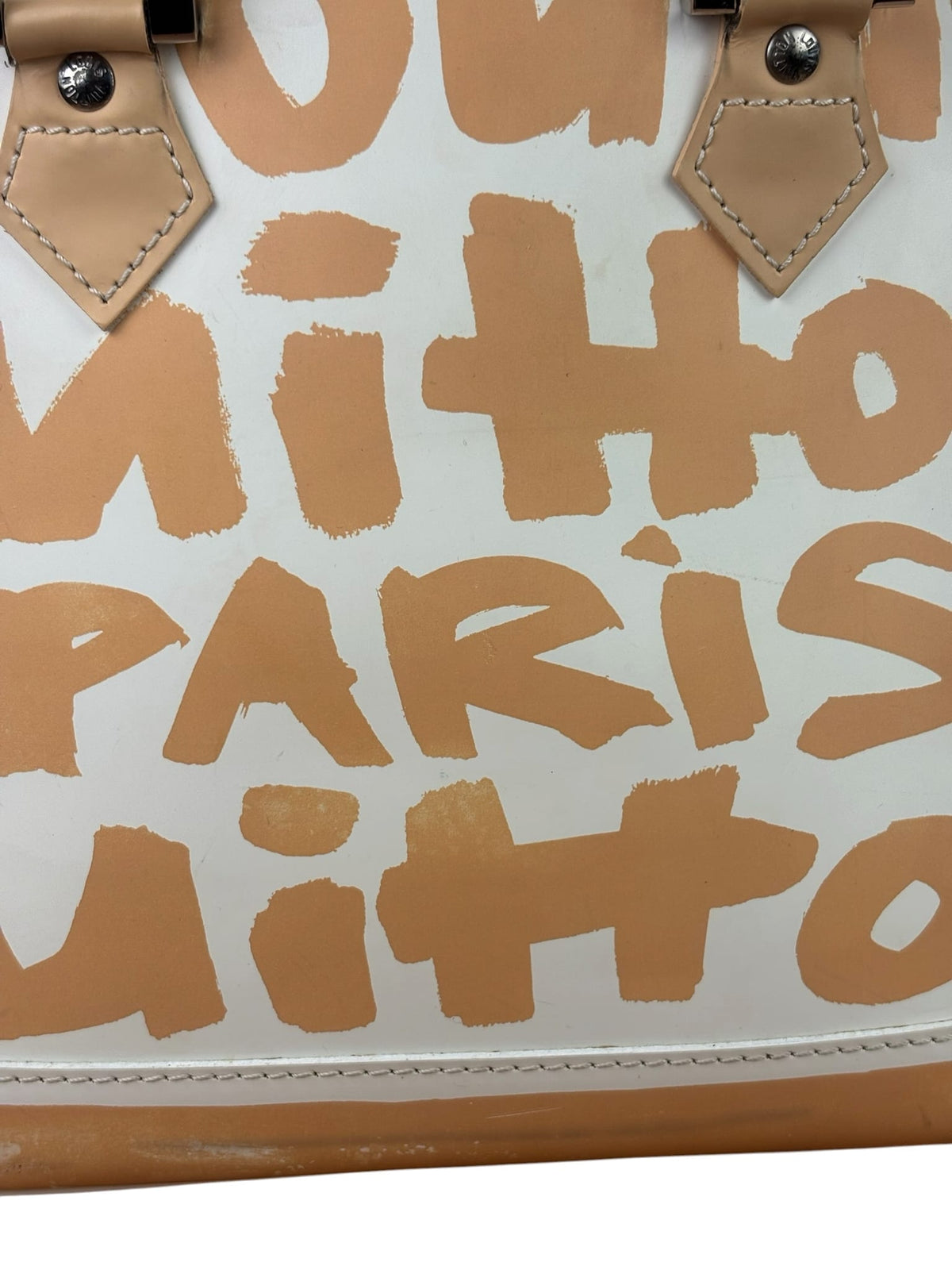 Louis Vuitton White/Beige Graffiti Alma Handbag PM