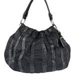 Prada Black Tessuto Nylon/Leather Waves Shoulder Bag